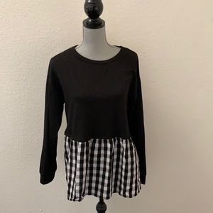 Caslon Nordstrom black white check top small S Excellent Condition RARE HTF Y2K
